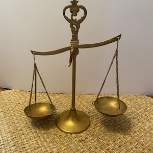 Vintage brass balance scale