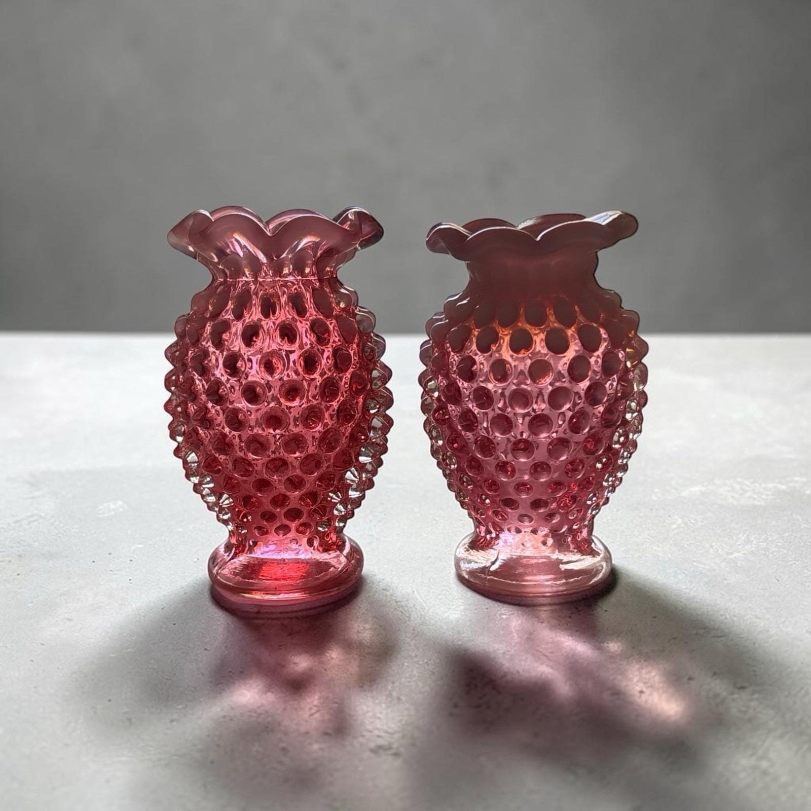 Fenton Cranberry Vase - Etsy