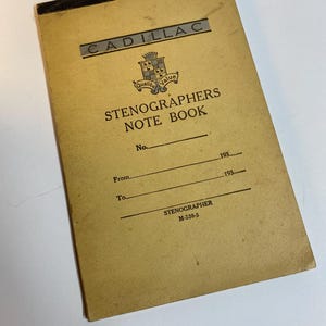 Vintage Cadillac Stenographer Notebook