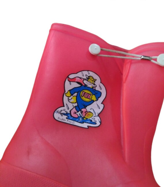 Rubber boots Vintage kids red superhero boots rain boots fall boots seventies kids Etsy