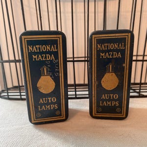 National Mazda Auto Lamp Early Advertising Tins