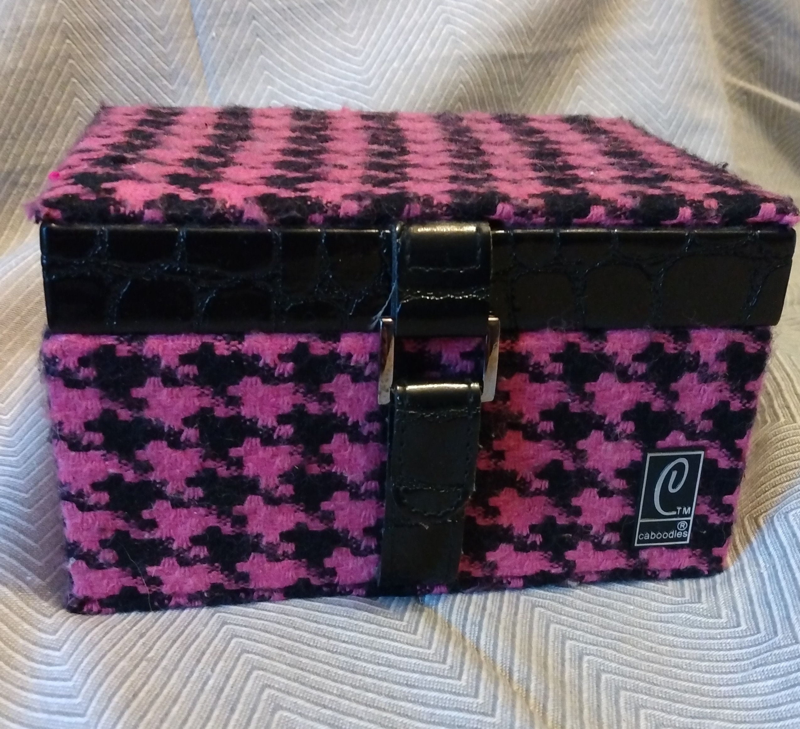 Caboodles Inspired Makeup Case, Tray, Multi Color Striped & Wide