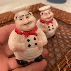 Italian Chef Salt and Pepper Shakers ceramic