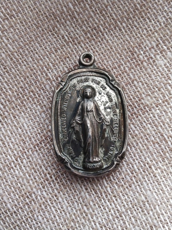 Religious Silver Pendant,Vintage,Hayward Sterling… - image 1
