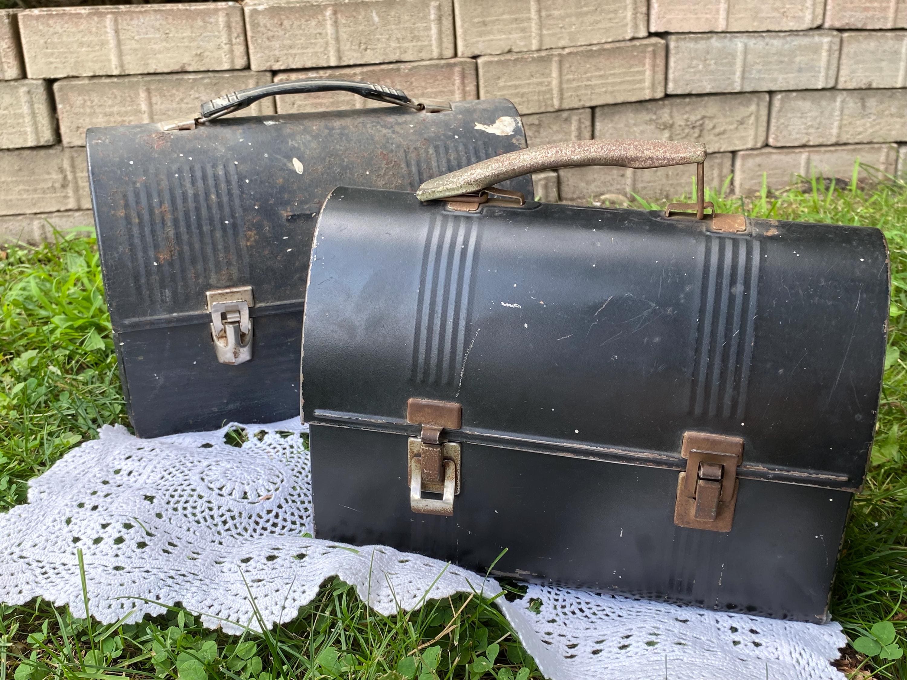 1960s Metal Lunch Pail: Industrial Dome Lid Lunch Box - Etsy
