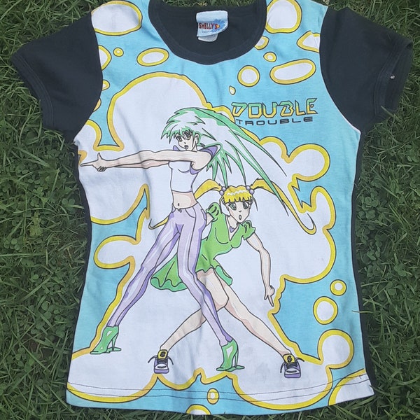 Vintage Smelly's anime tshirt 1980s scratch n sniff double trouble