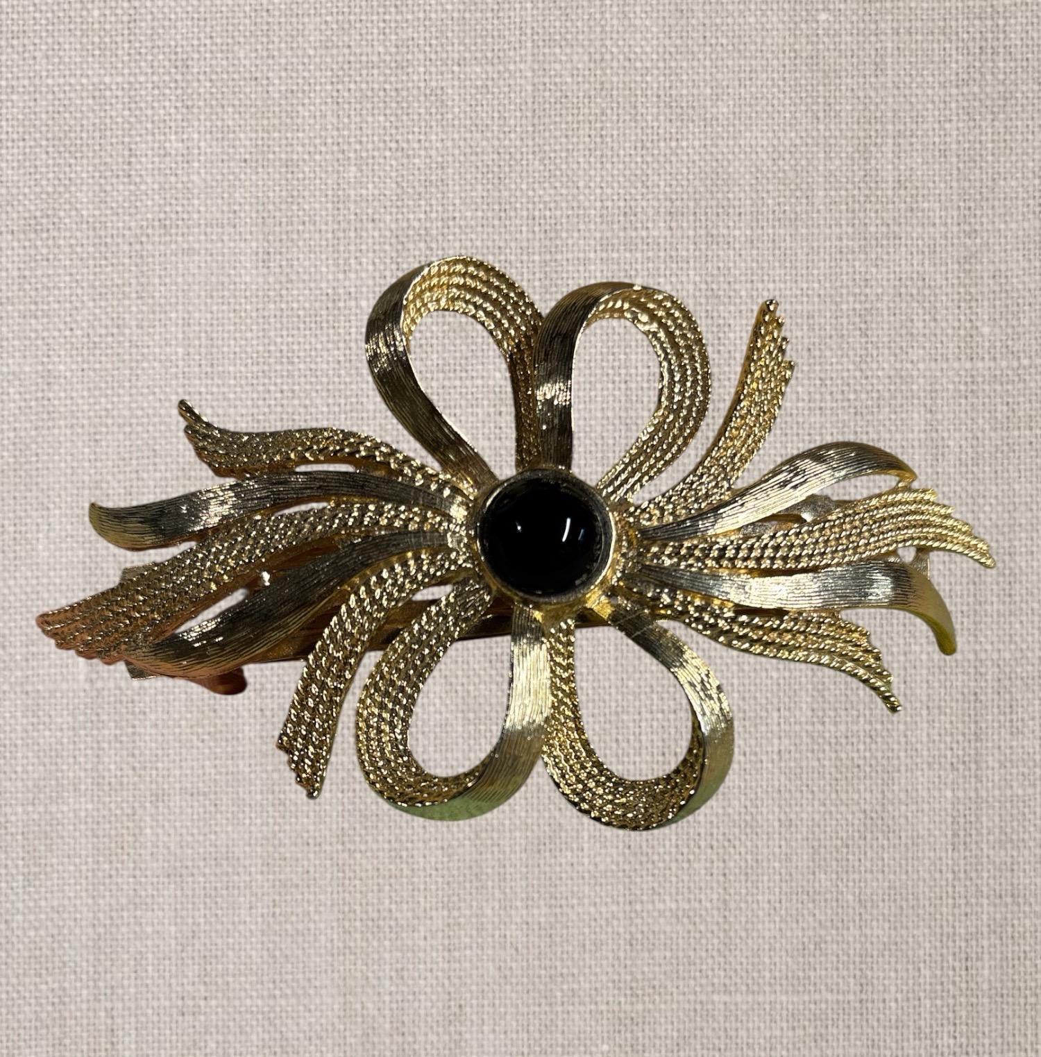 VTG 80s Kirks Folly giant black bow clip France USA prom special occasion Kirks Folly Barrette - Etsy main image 2