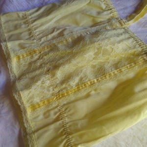 Vintage girls camisole yellow Camisole tank top lace 1980's image 7