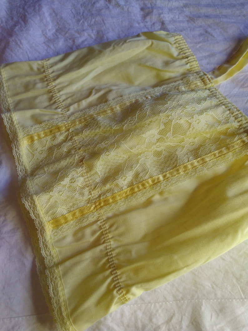 Vintage girls camisole yellow Camisole tank top lace 1980's image 7