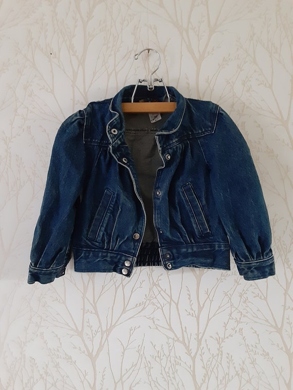Girls blue Jean Jacket,80's girls,button up jacket