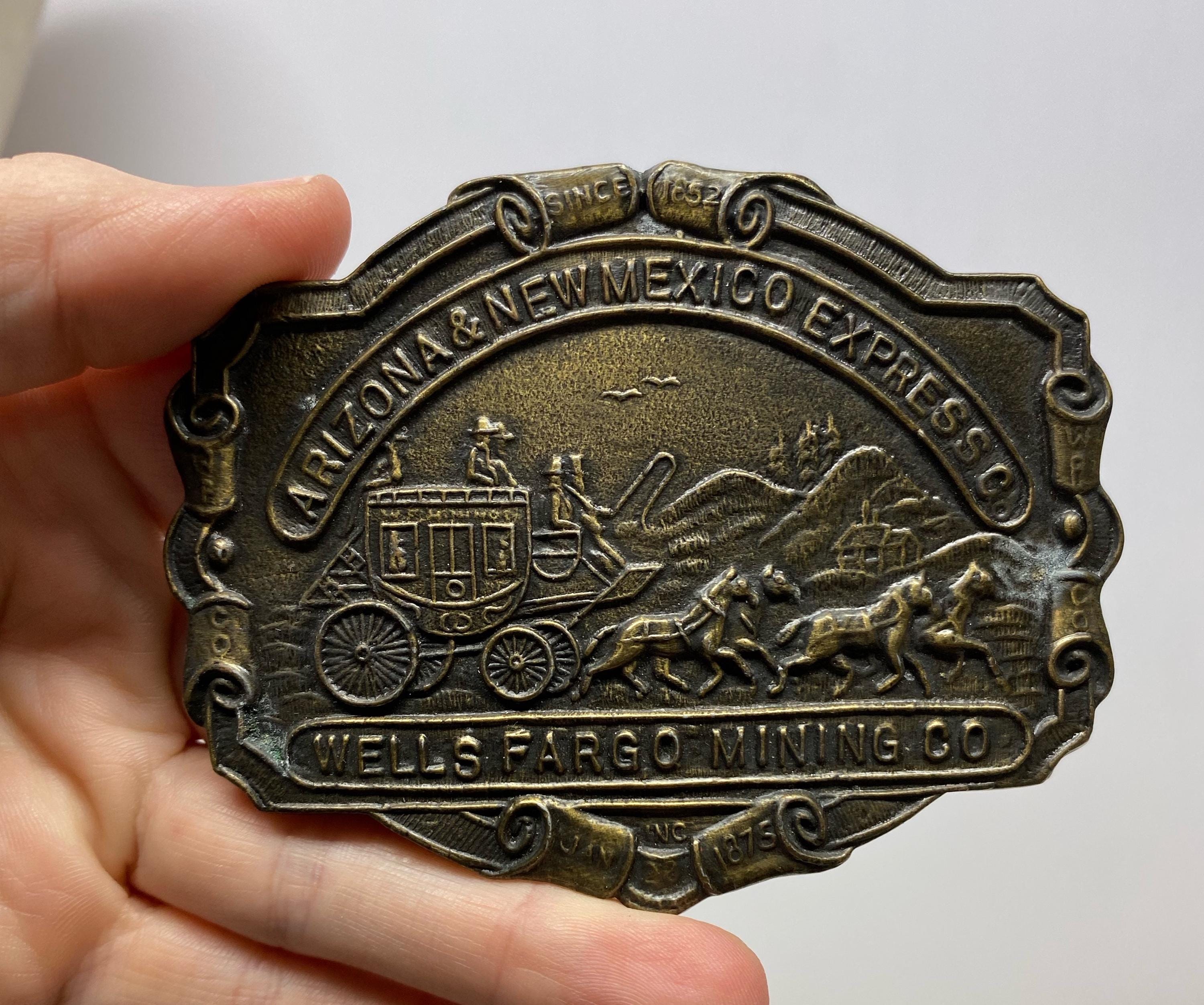 VINTAGE  WELLS FARGO MINING LEATHER BELT LARGE wellsfargobelt-1.jpg main image 4