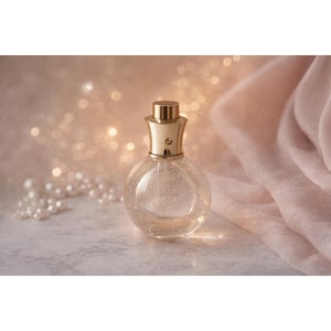 Vintage Controlled Bubble Glass Perfume Bottle Sprayer Round Clear