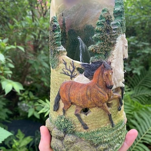 Vintage  Equestrian Horses Nightlight/Lamp Electric Plug In 9&quot; Tall
