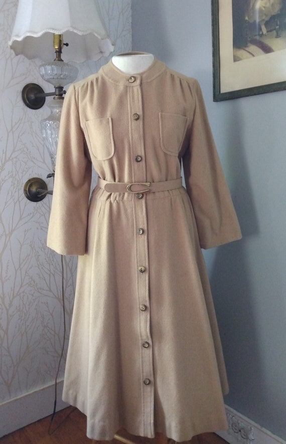 Camel Hair wool coat, Antique 1930's dress coat - image 1