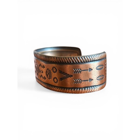 Vintage Solid Copper Thunderbird Cuff Bracelet So… - image 2