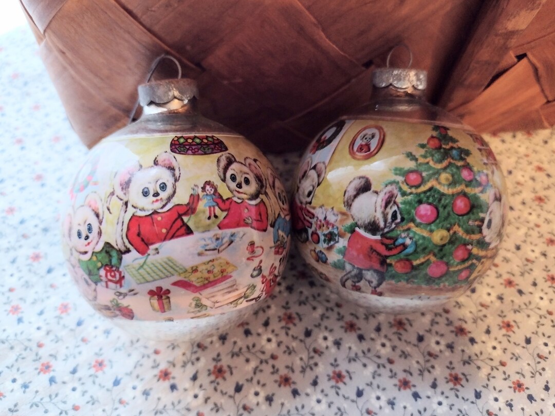 Mouse Ornaments Vintage Corning Glass Christmas Tree Etsy