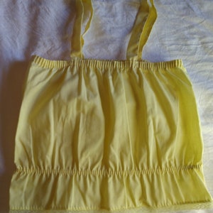 Vintage girls camisole yellow Camisole tank top lace 1980's image 4