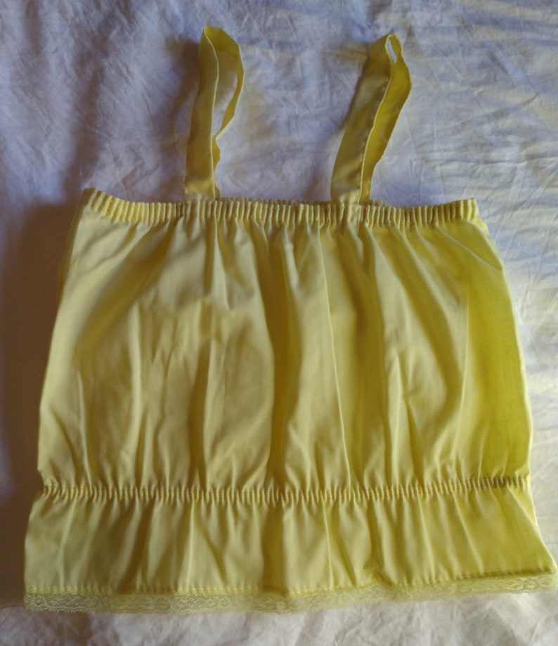 Vintage girls camisole yellow Camisole tank top lace 1980's image 4