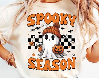 Cute Ghost Png, Halloween Png, Coffee Png, Pumpkin Png, Halloween Png, Groovy Sublimation Png, Spooky Season Png, Trendy Halloween Png