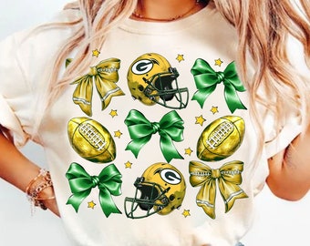 Football Coquette Bow Png, Coquette Football Mama,Football Green And Gold Png,Game Day Png,Touchdown Season Png,Sports Png,American Football