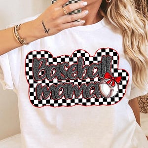Retro Checkered Baseball Mama Coquette PNG, Baseball Mama Png, Baseball Coquette Png, Game Day, Checker Baseball Png, Baseball Mom Png
