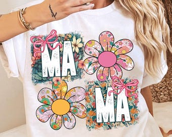 Floral Mama Coquette Bow png, Mama Flower png, Retro Mama Flower png, Mama Floral Png, mama groovy png, Preppy Mama Png, Mors dag png