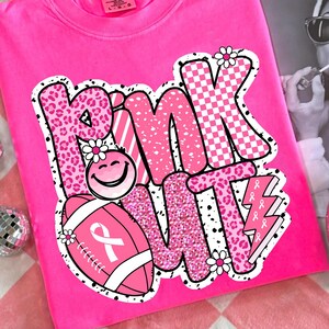 Breast Cancer Football Pink Out png, Breast Cancer PNG, Pink ribbon Png, American Football png, Pink out sublimation design, Cancer png