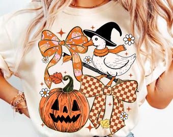 Spooky Halloween Goose Png, Vintage Halloween Ghost Png, Funny Halloween Shirt Design, Coquette Fall Pumpkin Png, Girly Halloween Png