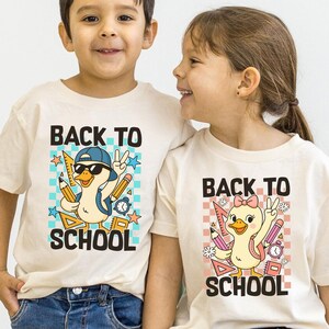 Personalized Boy Girl Back To School Png Png, First Day Of School Png, Kids Back To School Png, First Day Of School, School Goose png