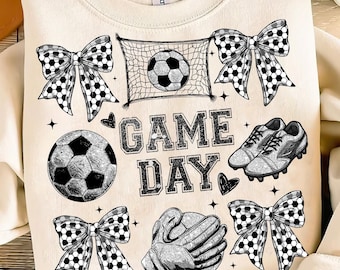 Coquette Soccer PNG, Game Day PNG, Soccer Mama png, voetbal moeder png, sublimatieontwerp, digitale download png, sport png