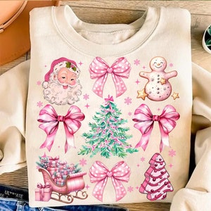 Coquette Bow PNG, Coquette Pink Bow Png, Pink Coquette Bow Png, Pink Christmas Png, Coquette Christmas Bow Holiday Png, Santa Shirt Designs