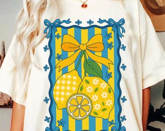 Retro Fancy Lemon Coquette Bow Sublimazione Png, Mama Lemon Everyday Png, Preppy Design png, Bambina png, Trendy Lemon Png, Estate Png