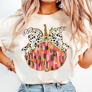 Colorful Coquette Gold Glitter Pumpkin Png, Girly Fall Pumpkin Design, Fall Pumpkin Coquette Bow Png, Dalmatian Dots Bow Fall, brushstroke