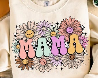Boho Floral Mama PNG, Retro Mama PNG, Mama Wildflowers Png, Mothers Day Png, Preppy Mama Png, Trendy Mama Shirt Design, Pink Mama Png