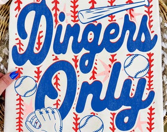 Striped Dingers Only PNG, Hit The Dang Ball Sublimation Design, Coquette Baseball Shirt Design, Trendy Game Day Png, Baseball Mom Png