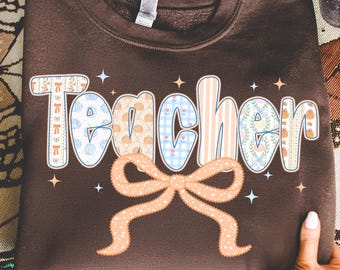 Teacher Fall Coquette PNG, Preppy Teacher Autumn PNG, Teach Love Inspire PNG, Fall Teacher Lace, Back to School, Teacher Appreciation Gift