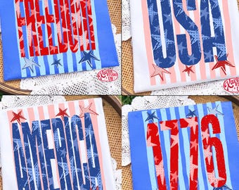 Retro Striped 4th Of July CPng Bundle, American 250, America Png, Land Of The Free, USA 1776 Png, Patriotic Png, Red White Blue
