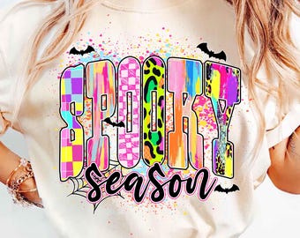 Retro Halloween Spooky Coquette Png, Halloween Leopard Checkered Fall, Spooky png, Halloween Girly png, Fall png, Sublimation png