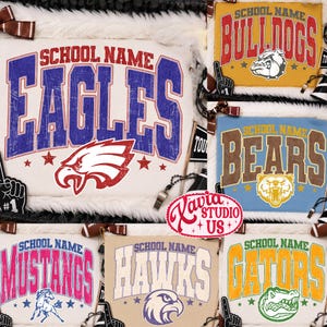 Custom Retro School Mascot Png, School Team Design, School Spirit Png, Varsity Letters, Game Day Png, Football Baseball Softball Team Png