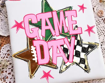 Football Game Day Png, Coquette Football Shirt Sublimation Design, Fall Football Png, Game Day Shirt Design, Hand Drawn Digital Download