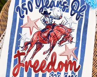 Western Png: Fourth Of July 250 Years Of Freedom Cowboy Shirt Design, 1776 2026 Patriotic Rodeo, Stripes Stars Blue Red Png