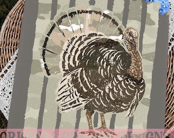 Turkey Stripes PNG, Camo Turkey Hunting Graphic, Trendy Hunting Wife Shirt Sublimation Design, Thanksgiving Day Fall Digital File