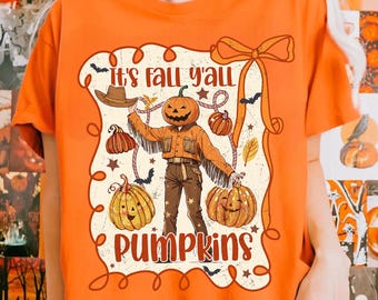 It's Fall Y'all Pumpkins png, Vintage Halloween Pumpkin png, Fall png, Fall Pumpkin png, Retro Fall Autumn Sublimation, Fall girl png