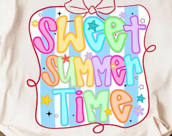 Słodki letni czas PNG, Preppy dziewczęcy letni PNG, Letnie wibracje PNG, Kolorowe, jasne, neonowe, Preppy, Lato PNG, Modny projekt koszuli plażowej