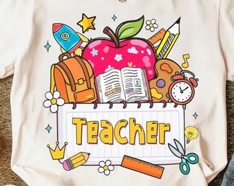 Teacher Png, Back to School Png, Teacher Apple Png, School Png, First Day of School, Teacher Life Png, Preppy Teacher Png, Teach Png Design