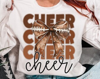 Retro Coquette Football PNG, Football Cheer PNG, Football Bow Png, Football png, Cheer mom, Game Day, Cheer Shirt, Digital Sublimation