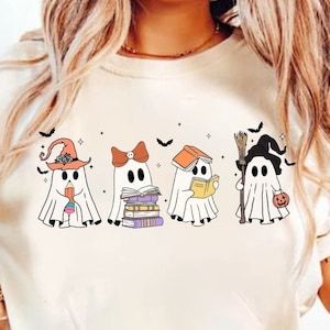 Funny Book Lover Halloween PNG, Cute Ghost Book Nerd, Ghost Halloween PNG, Ghost PNG, Teacher Png, Librarian Sublimation, Spooky Season Png