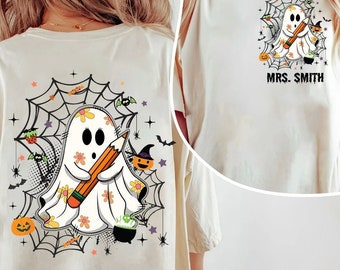 Profesor espeluznante (Png), Halloween (Png), Fantasma lindo (Png), Vibras espeluznantes (Png), Halloween retro (Png), Otoño (Png), Diseños de sublimación de camisetas de Halloween