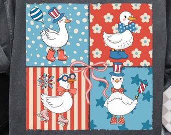 4th of July Goose Png, Patriotic Goose PNG, America Coquette Png, Memorial Day png, Funny USA Png, Retro Checkered, Funny Goose Design