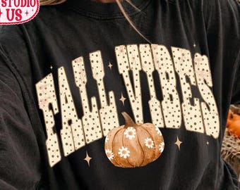 Preppy Fall Polka Dots Png, Fall Vibes Png, Pumpkin Season Png, Varsity Design, Sublimation Design, Fall Sublimation, Retro Fall Png